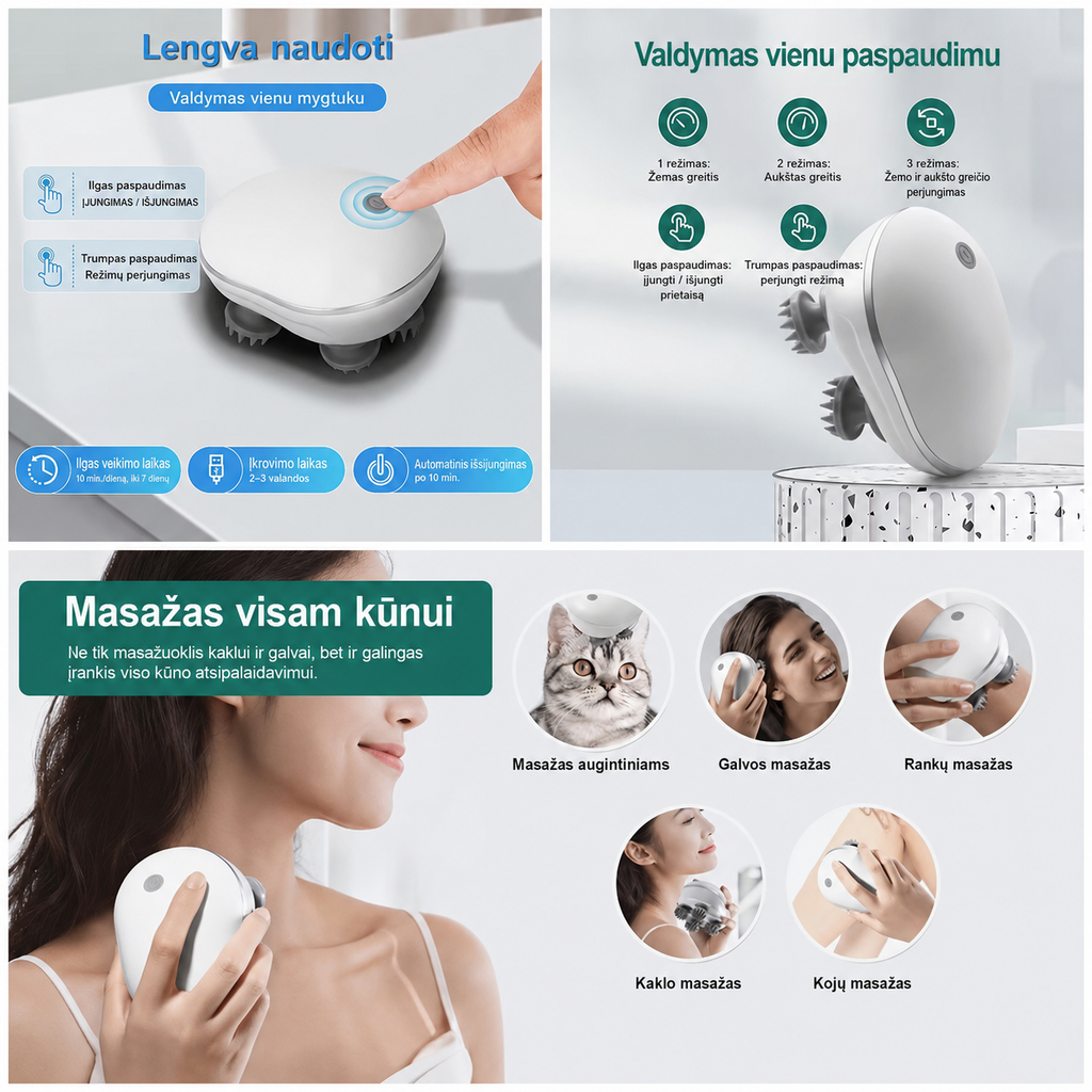Handheld body massager